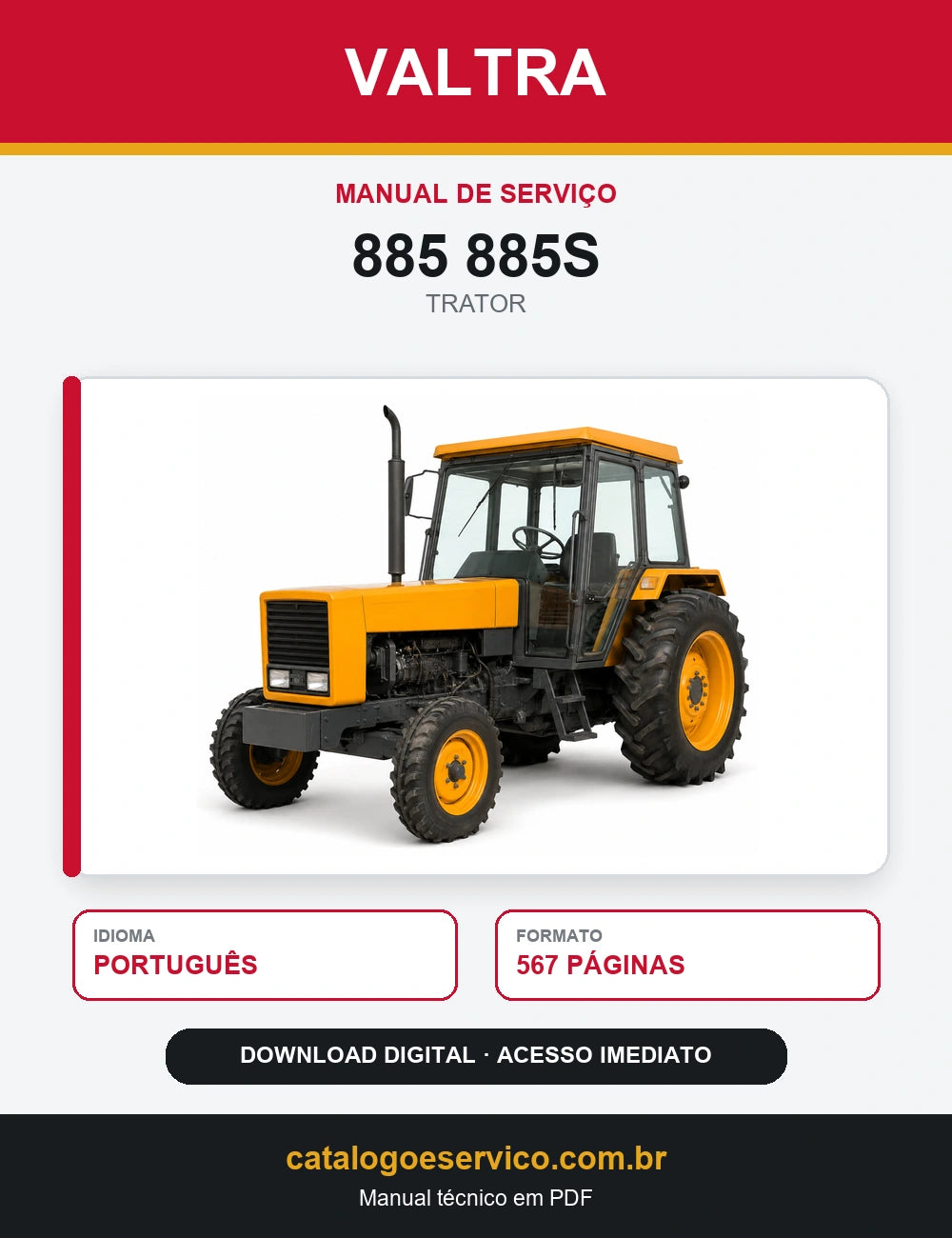 Manual Serviço Oficina Tratores Valtra Valmet 885 885s