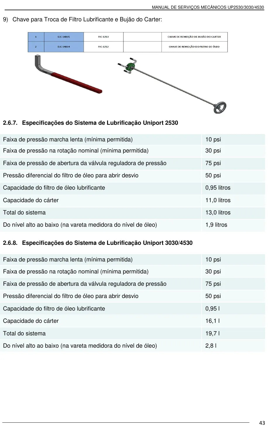 Manual de Serviços Mecânicos Jacto Uniport 2530, 3030 e 4530 — amostra 3 de página interna do documento