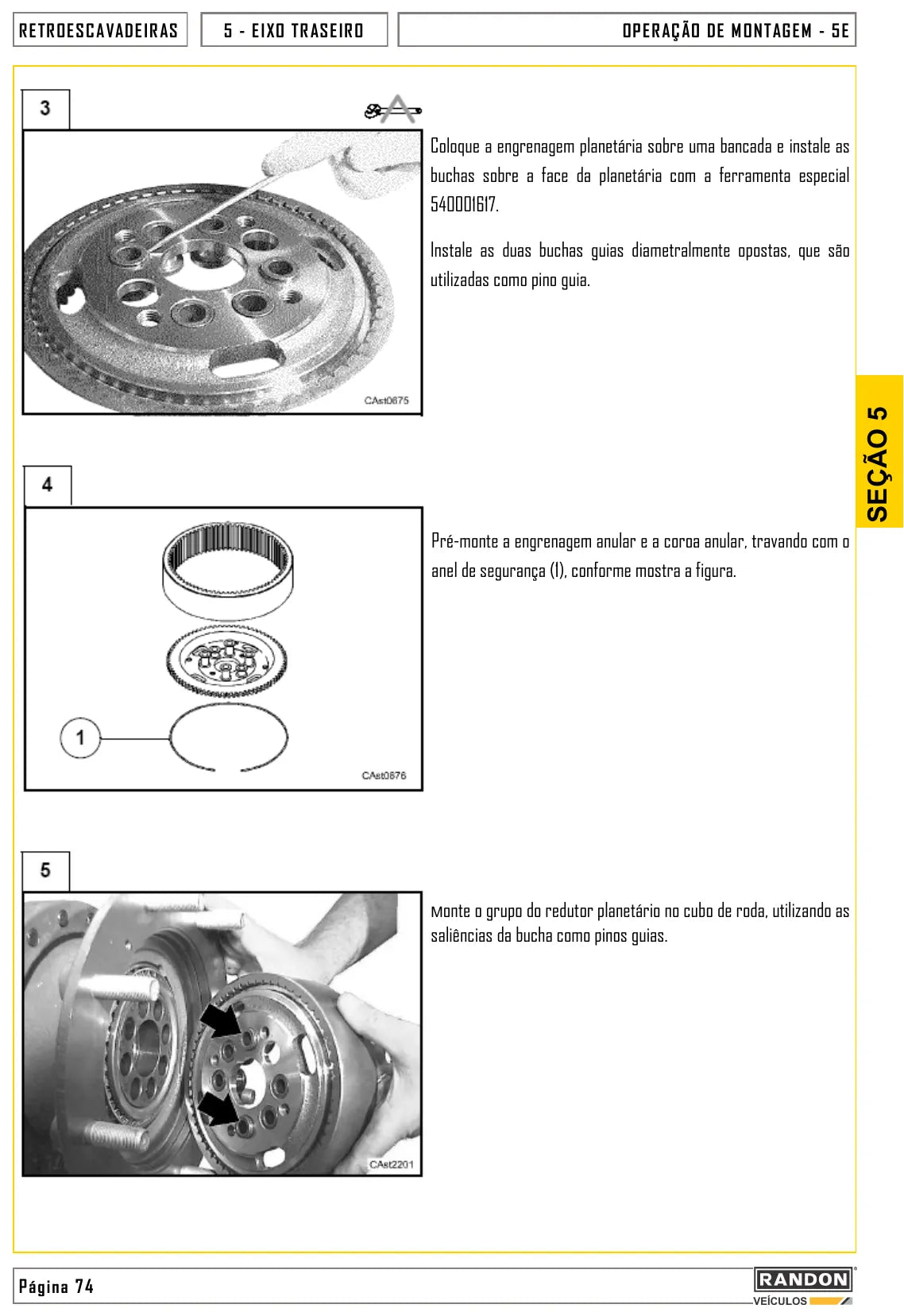 Página ilustrada do Manual de Serviço Randon RD406 / RD406 Advanced com as posições numeradas