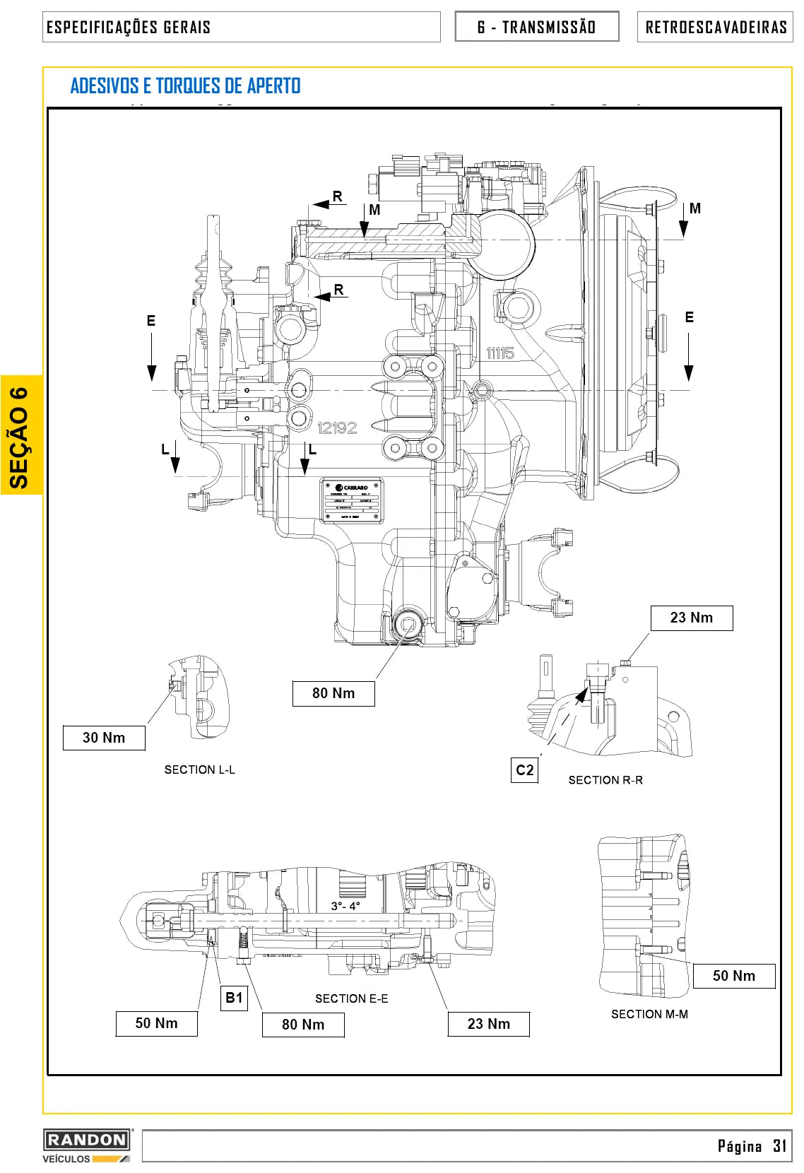 Detalhe de conjunto do Manual de Serviço Randon RD406 / RD406 Advanced com as referências de fábrica