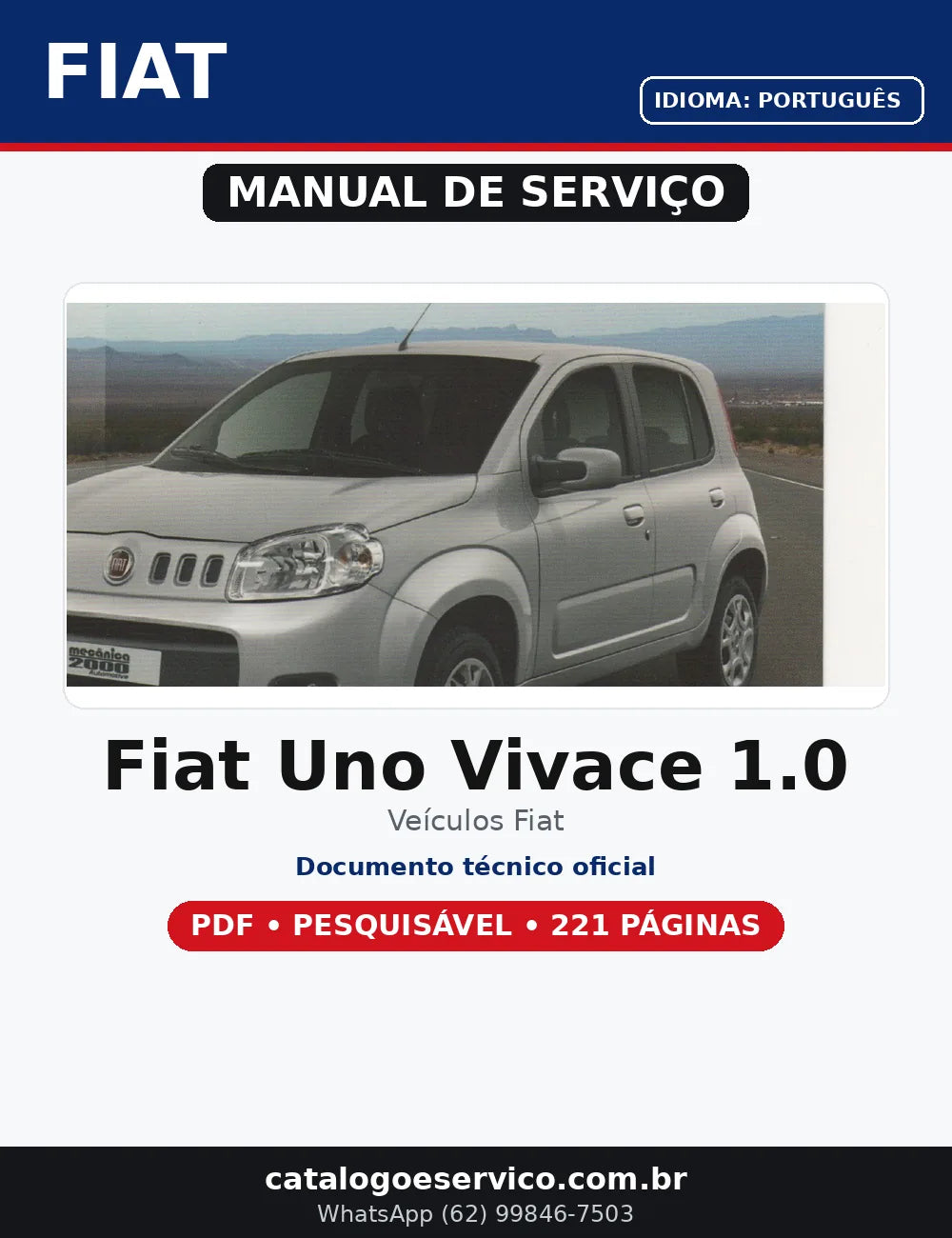 Manual Serviços Reparação Fiat Uno Vivace 1.0 Cc