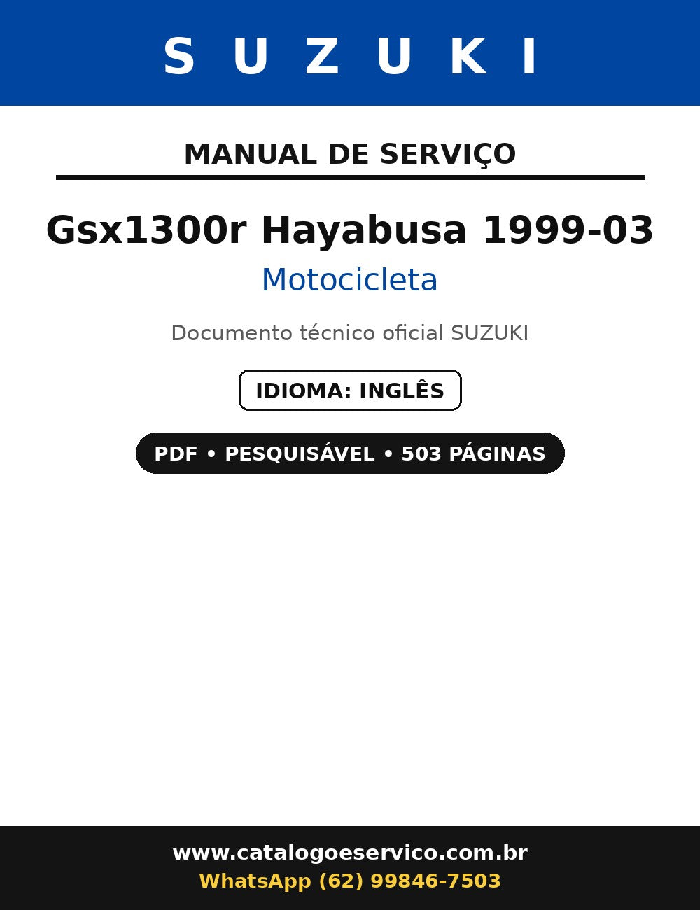 Manual Serviços Suzuki Gsx1300r Hayabusa 1999-03