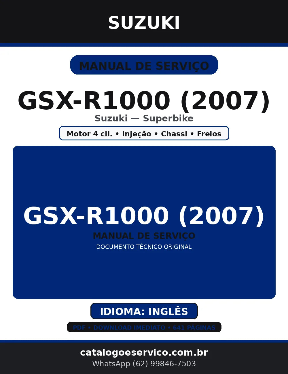 Manual de Serviço Suzuki GSX-R1000 2007 — Service Manual (PDF) — capa