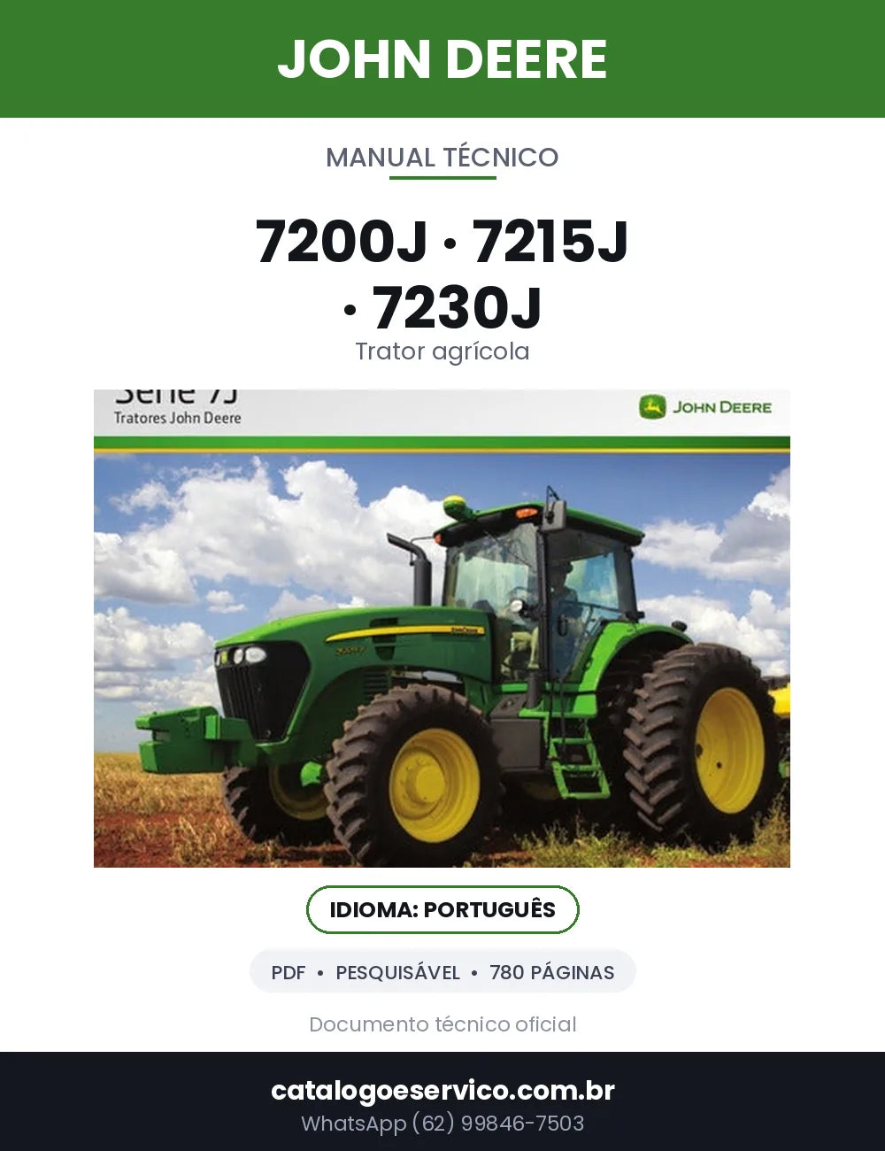Capa — Manual Técnico John Deere 7200J / 7215J / 7230J em PDF