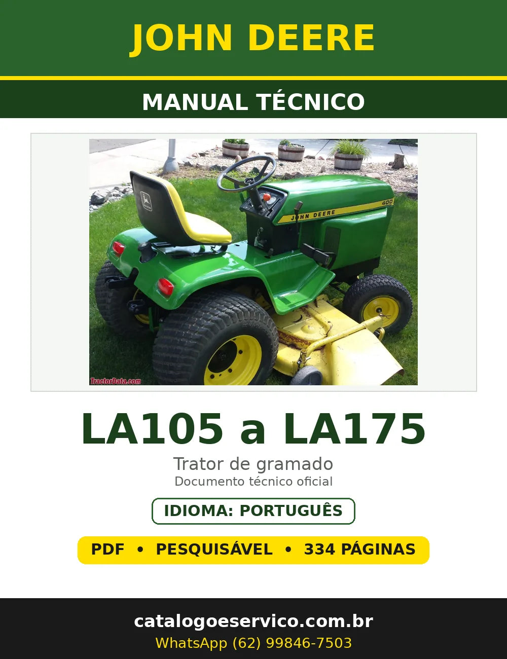 Capa - Manual Técnico John Deere LA105 a LA175