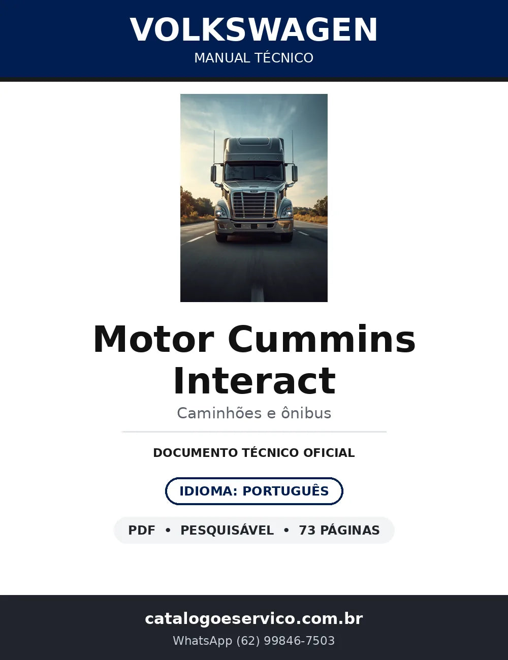Manual Técnico VW Motor Cummins Interact — Sensores e Atuadores — capa