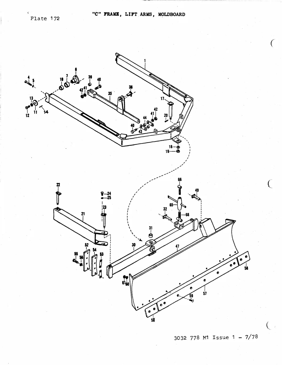 Massey Ferguson 200C, D200C Trator Esteira — trator, vista explodida 1