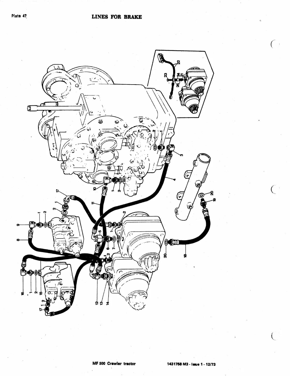 Massey Ferguson MF500 Trator Esteira — trator, vista explodida 3