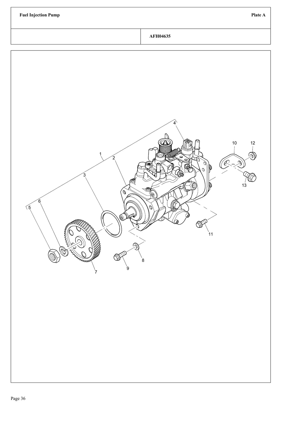 Perkins Motor 3058 — motor, vista explodida 2