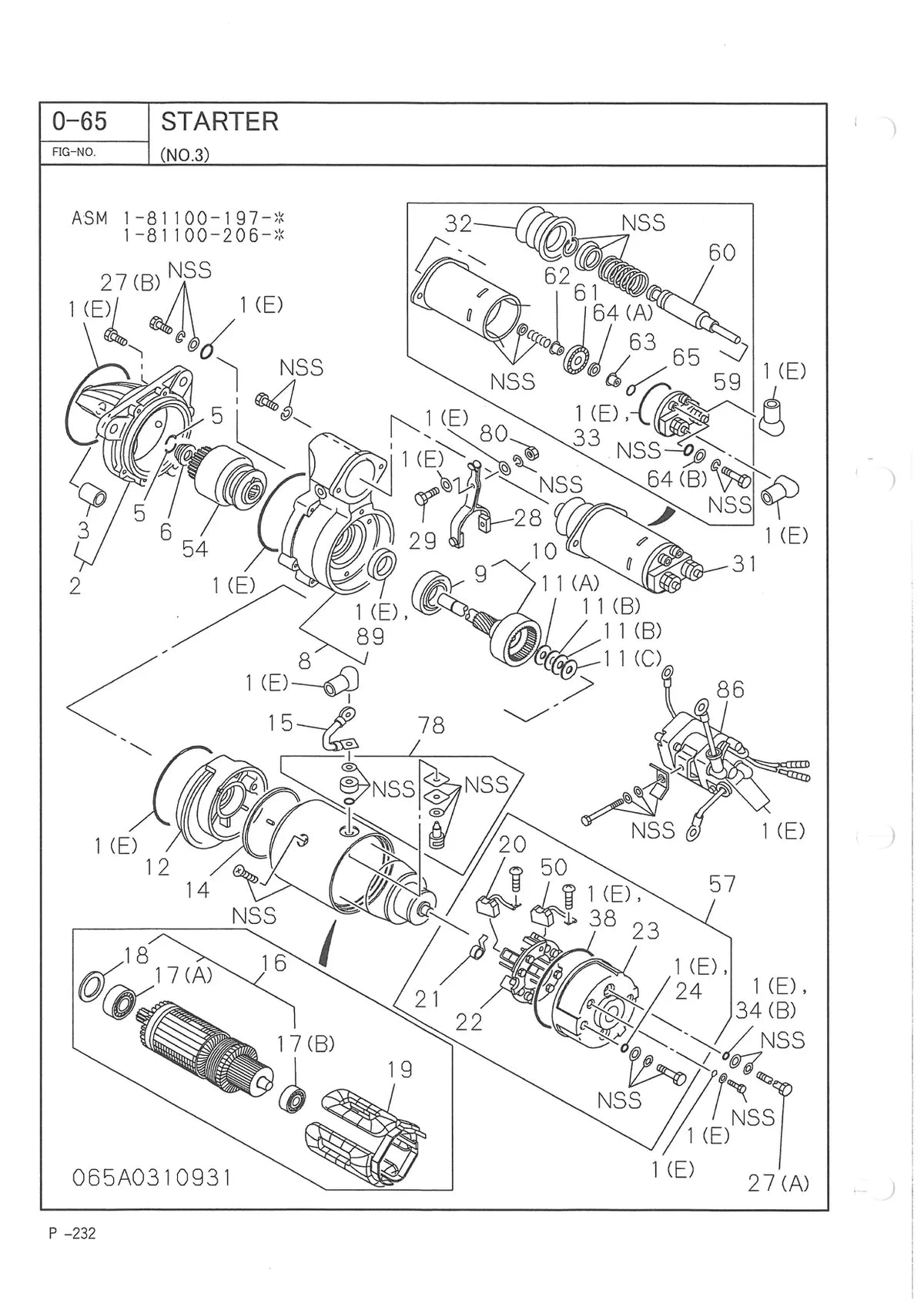 Isuzu Motor 6BG1 — motor, vista explodida 1