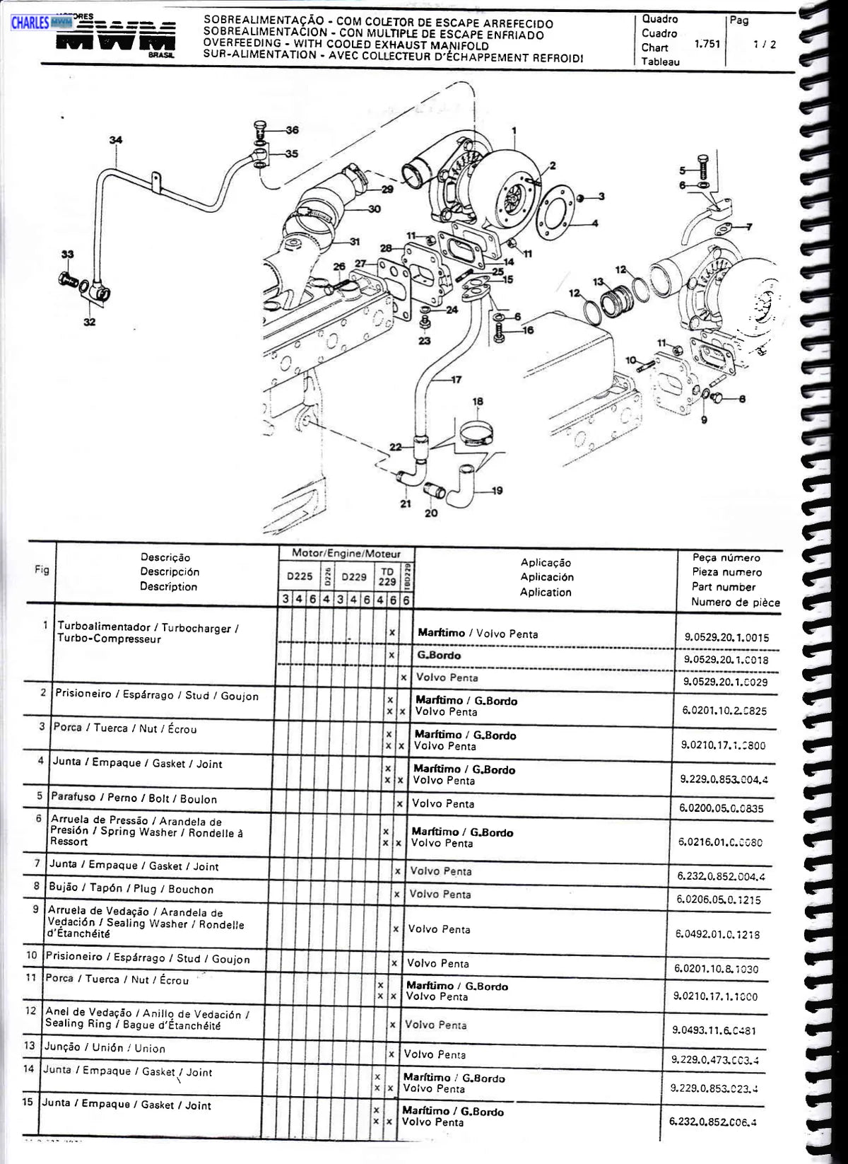 Mwm Motor D225, D226, D229, TD229 — motor, vista explodida 4