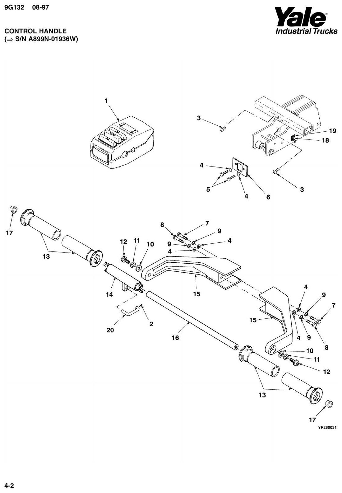 Yale MPC control handle vista explodida