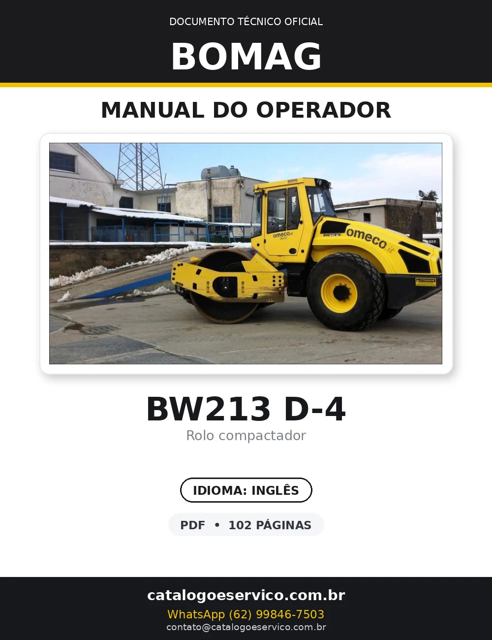 Operação E Instr. De Serviço E Manutenção BOMAG - BW213-D4 — capa