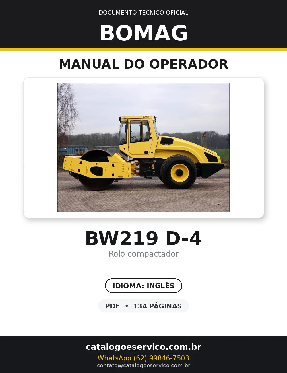 Operação E Instruções E Manutenção BOMAG - BW219 D-4\PD-4 — capa