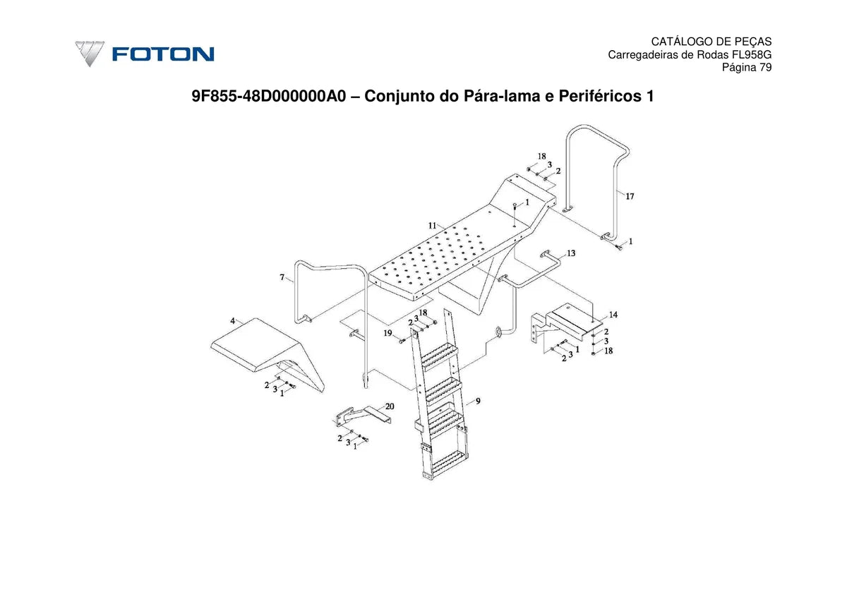 Foton Lovol PÁ Carregadeira FL958G Bramax — carregadeira, vista explodida 2