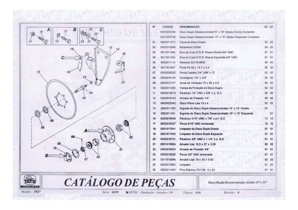 Marchesan Plantadeira Tatu PST3 — plantadeira, vista explodida 2