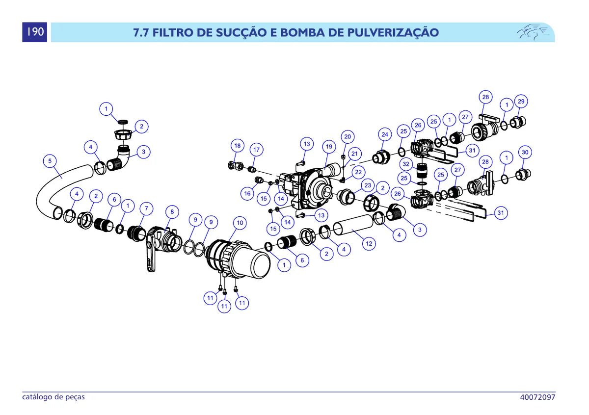 Boxer Pulverizador Autopropelido 2021 M — pulverizador, vista explodida 2