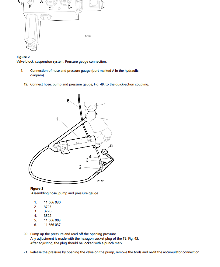 manual de reparo Volvo L50C carregadeira - página interna sobre sistema hidráulico