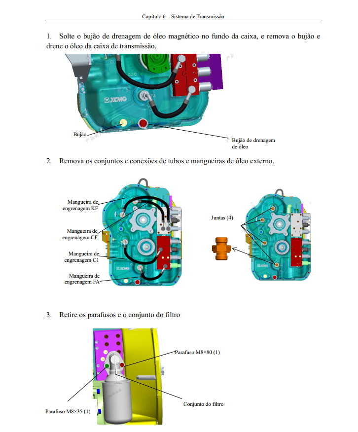 MANUAL DE SERVIÇOS DE OFICINA PDF RETROESCAVADEIRAS XC870BR XC870BR-I - XCMG