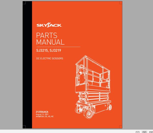 CATALOGO DE PEÇAS PDF ELEVADOR TESOURA SJ3215 SJ3219- SKYJACK