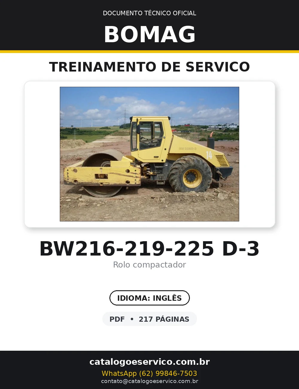 Serviço De Treinamento BOMAG - BW216 D-3,BW216 DH-3,BW225 D3 — capa