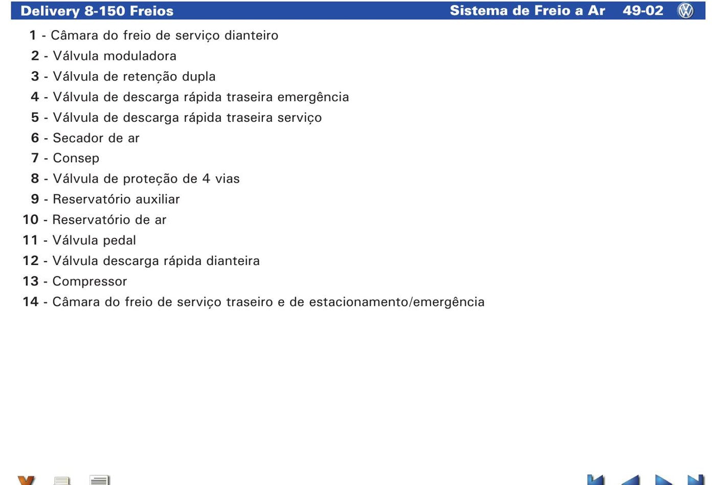 Sistema de Freios Volkswagen Delivery 8-150 — Manual oficial VW do freio a ar do Delivery - diagrama 1
