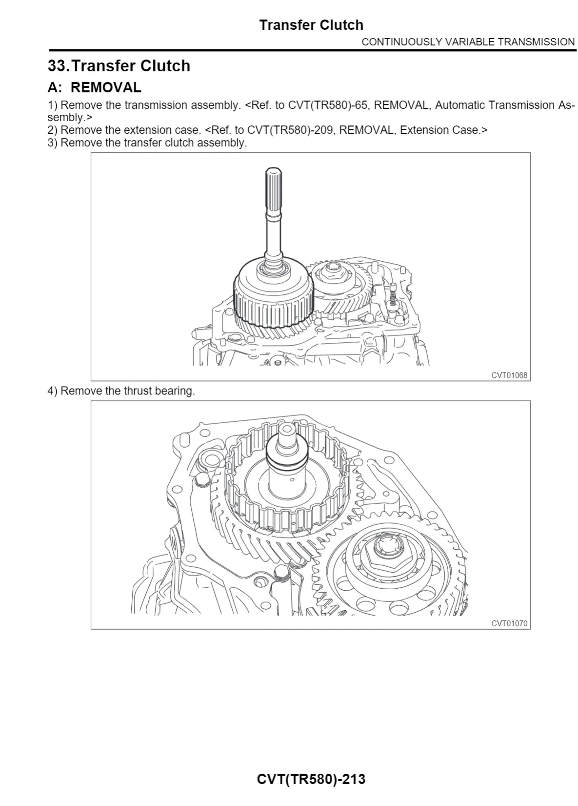 Subaru CVT · TR580 — transmissão, figura técnica 1
