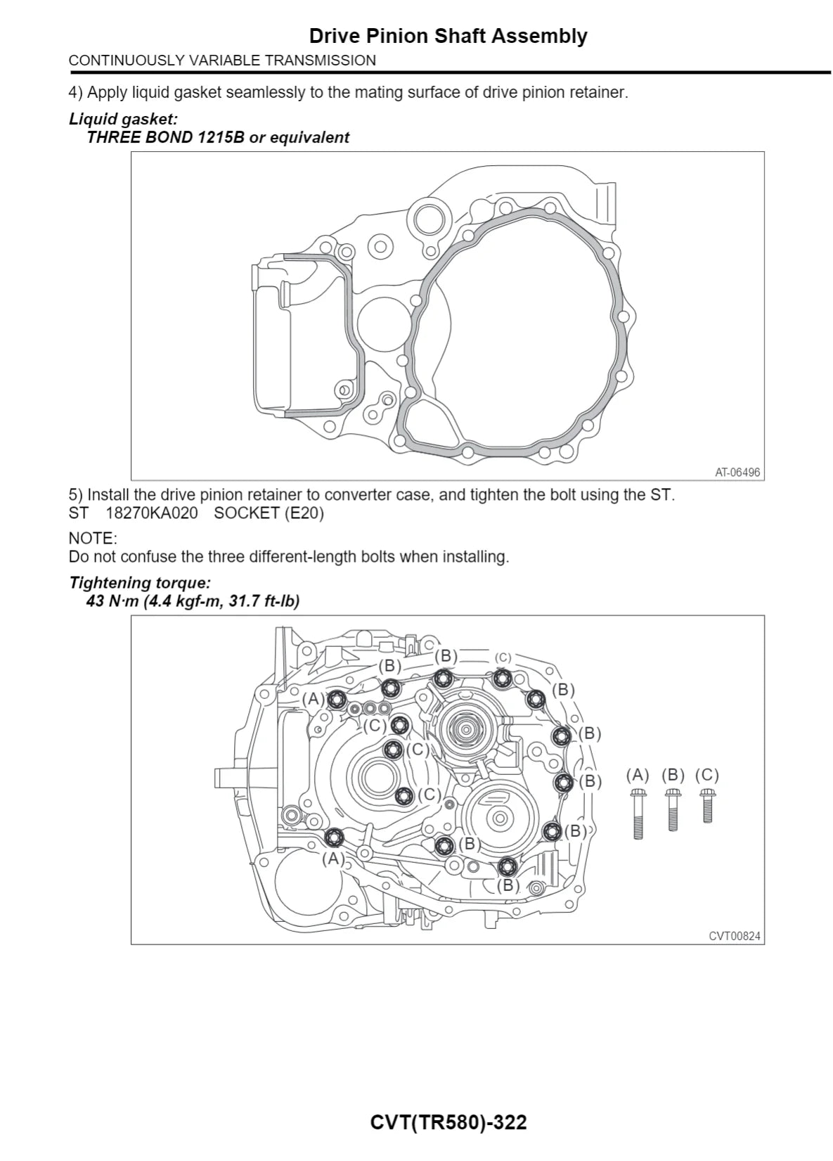 Subaru CVT · TR580 — transmissão, figura técnica 3