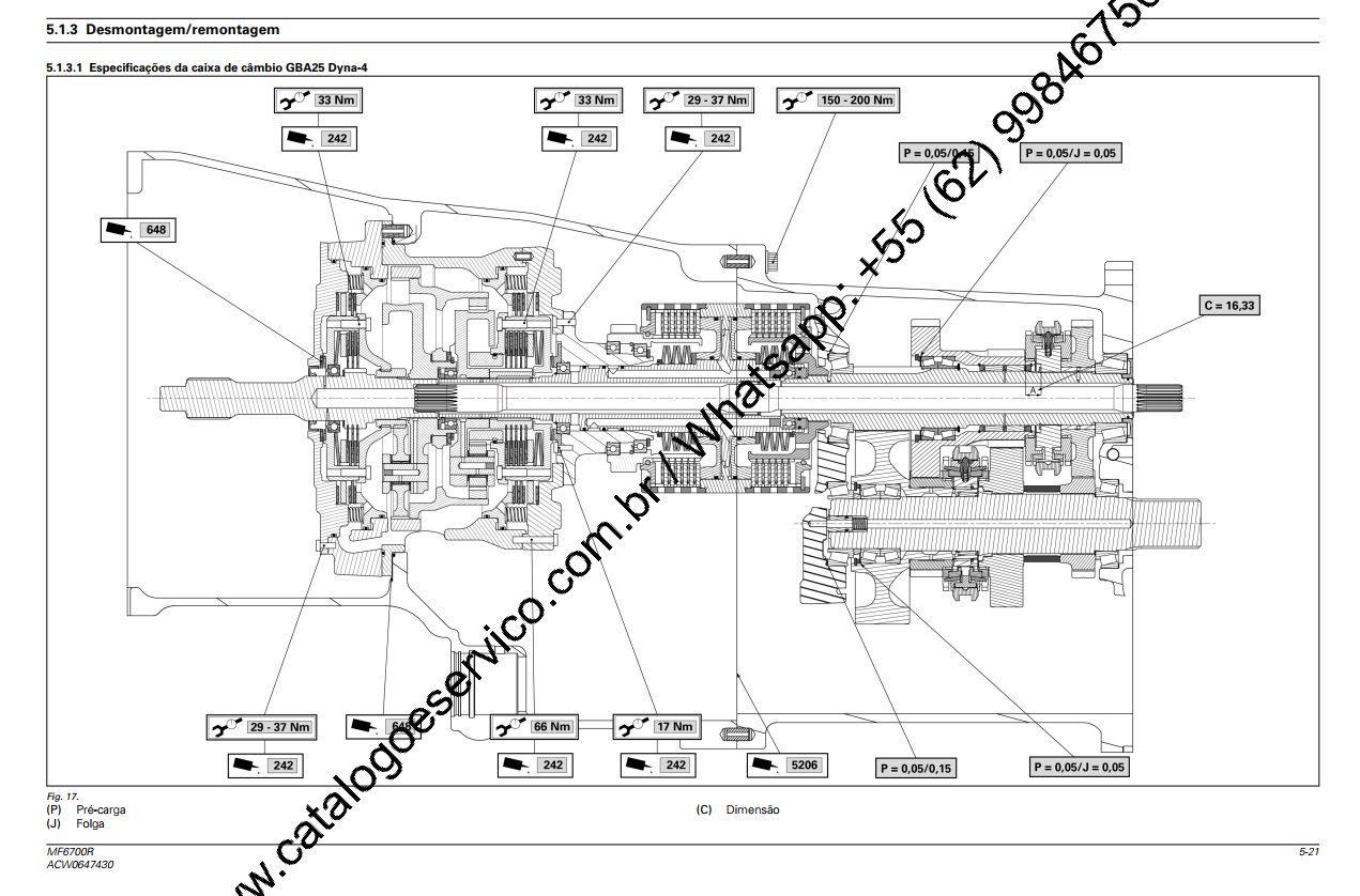 MANUAL DE SERVIÇO MASSEY FERGUSON - MF6711R, 6712R, 6713R