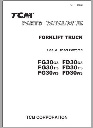 CATALOGO DE PEÇAS PDF EMPILHADEIRA FG-FD 30C3, 30T3, 30W3 - TCM
