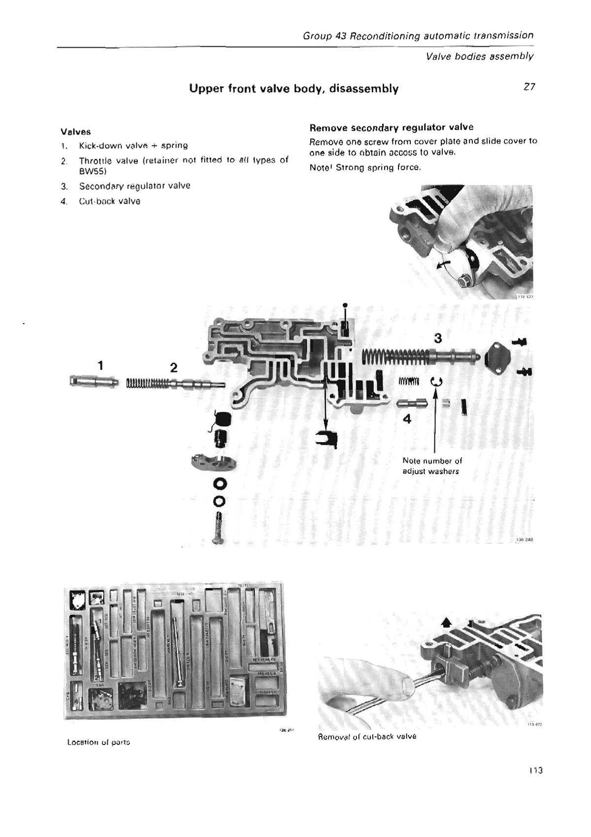 Volvo Transmissão BW55, AW55 AW70, AW71 — transmissão, figura técnica 3