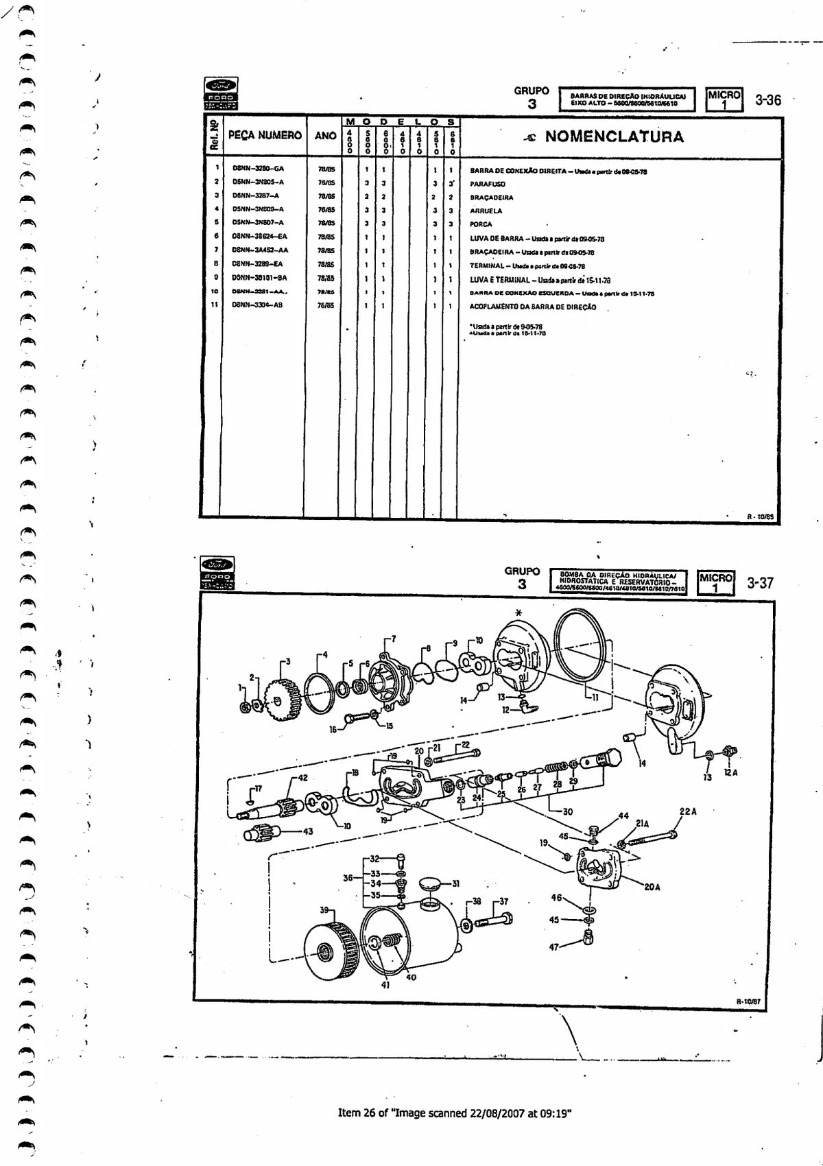 Ford Trator 4600 5600 6600 7610 — trator, vista explodida 2