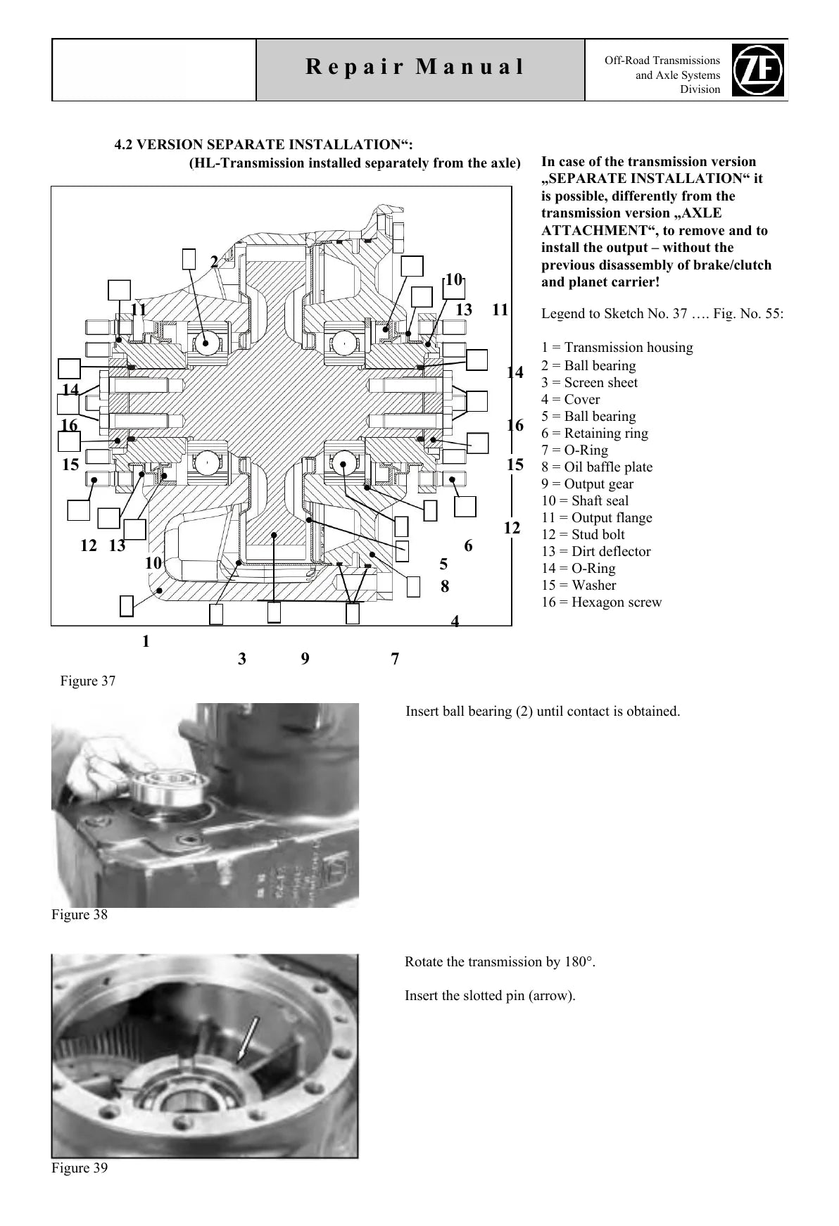 PowerShift Hidrostático · ZF 2 HL · 250, 270, 290 — transmissão, figura técnica 4