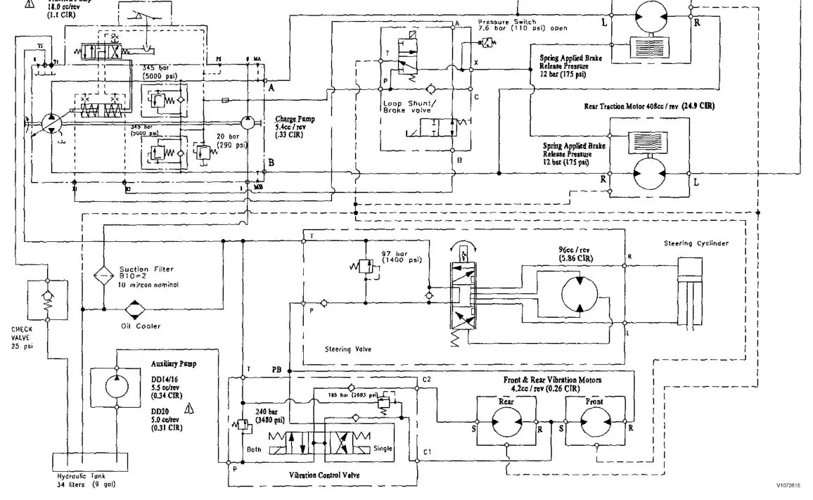 Diagramas Elétricos e Hidráulicos Volvo DD16 — diagrama do sistema (página interna do PDF)