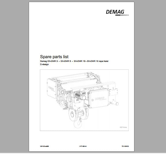 CATALOGO DE PEÇAS PDF EK-DMR 3 - EK-DMR 5 - EK-DMR 10 - DEMAG