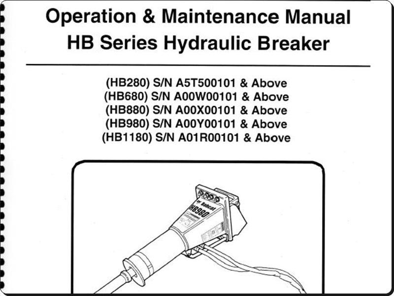 Manual De Operação E Manutenção BOBCAT - HB 280,HB1180