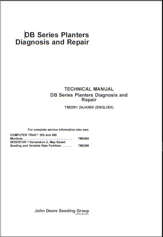 MANUAL DE SERVIÇO MECÂNICO JOHN DEERE - DB SERIES PLANTERS