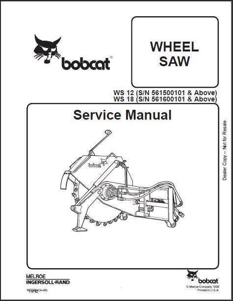 Manual De Serviço BOBCAT - Wheel Saw - WS 12\WS 18