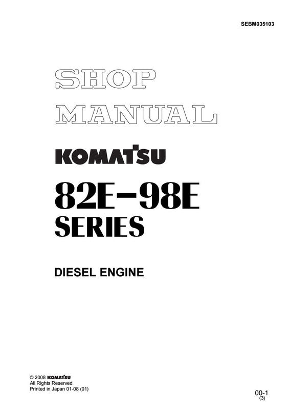 MANUAL DE SERVIÇO KOMATSU - 82E-98E SERIES - MOTOR DIESEL