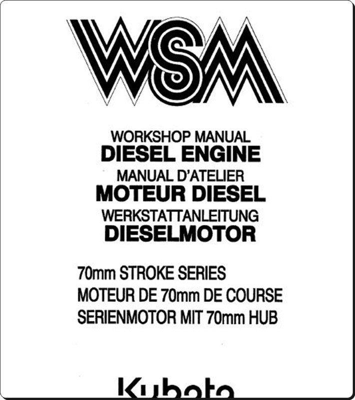 Manual De Serviço KUBOTA - 70mm STROKE SERIES - Motor Diesel