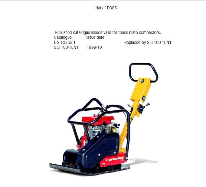 Catalogo De Peças DYNAPAC - LF 180 - Vibratory Plate Compactor