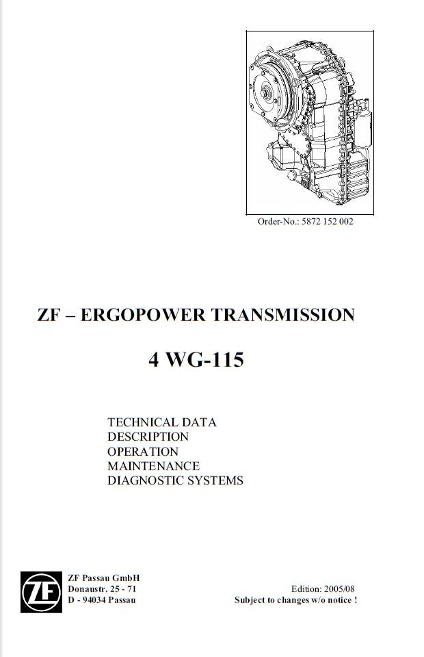 MANUAL DE SERVIÇO TRANSMISSÃO - 4WG-115 - ZF - ERGOPOWER