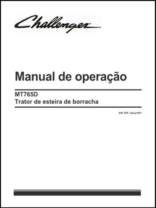 Manual do Operador CHALLENGER - MT765D - Tratores