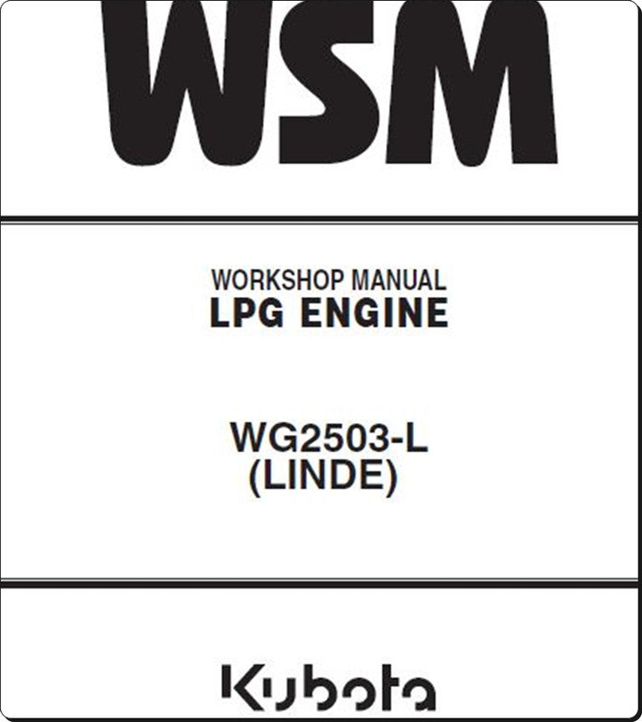 Manual De Serviço KUBOTA - WG2503-L (LINDE) - Motor LPG
