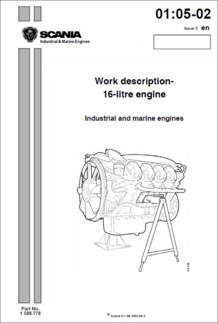 Manual de serviço de oficina do motor Scania DC16, DI16 16 litros