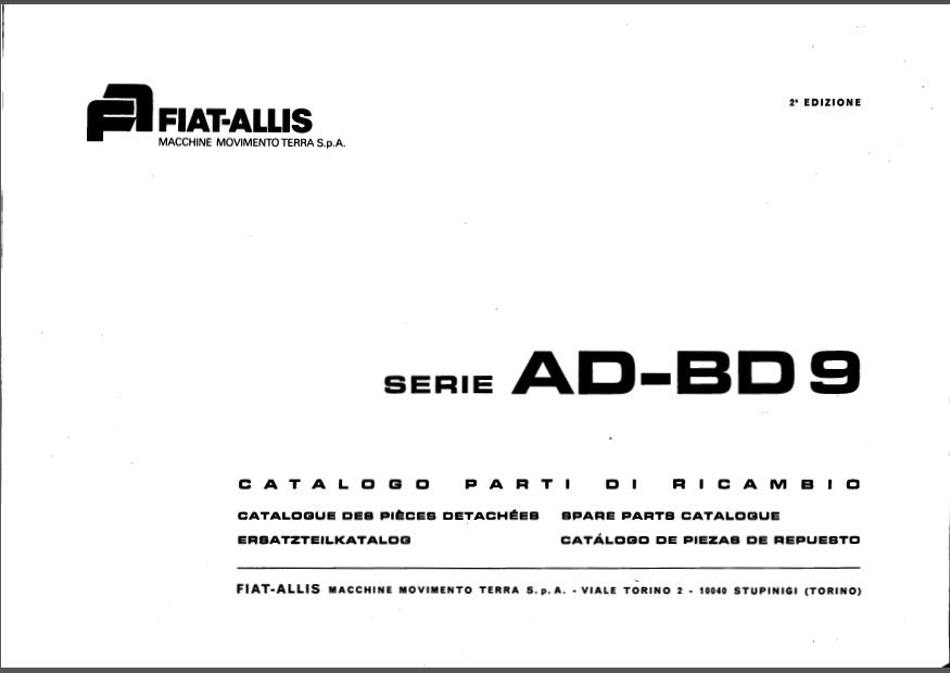 CATALOGO DE PEÇAS FIATALLIS - AD - BD 9 - TRATOR DE ESTEIRA