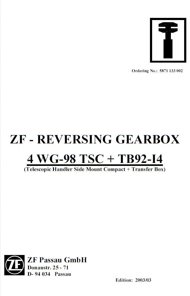 MANUAL DE SERVIÇO TRANSMISSÃO - 4 WG-98 TSC + TB92-I4
