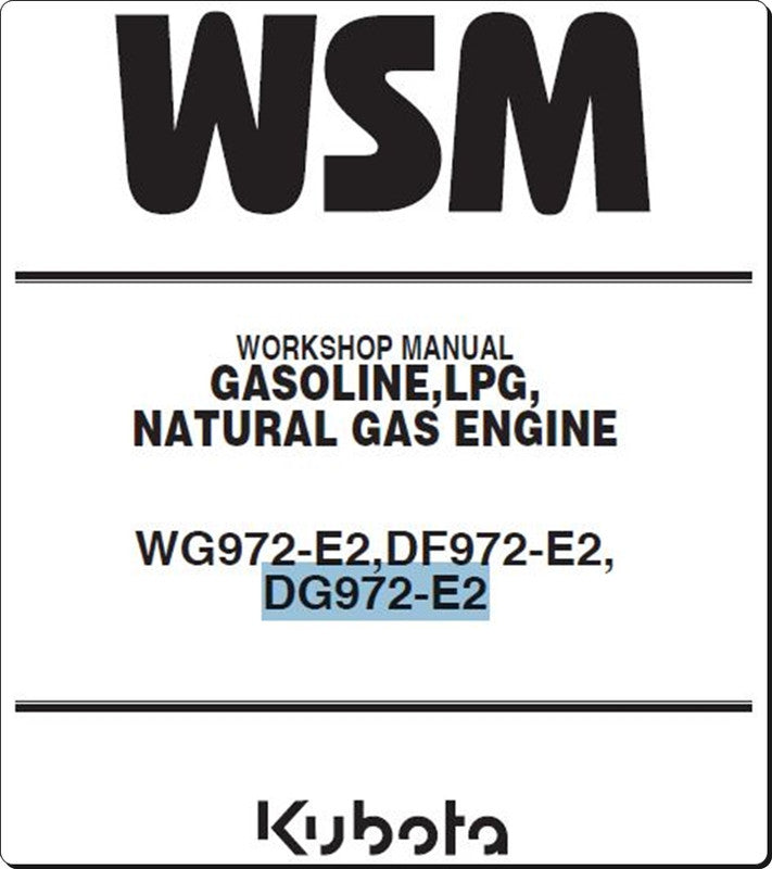 Manual De Serviço KUBOTA - WG972-E2,DF972-E2,DG972-E2 - Motor