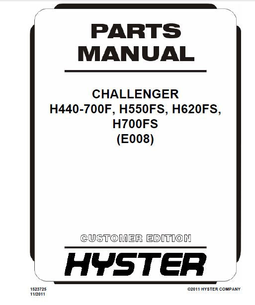 Catalogo De Peças HYSTER - HF440-700F-H550FS-H620FS-H700FS - Empilhadeira
