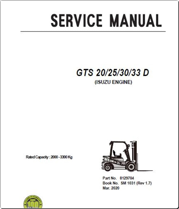 Manuais De Serviço CLARK - GTS 20\25\30\33D (ISUZU ENGINE)